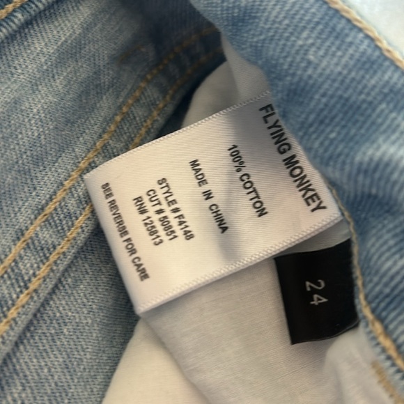 Flying Monkey distressed denim Cotton Jeans Womens NWOT F4148 Size 24 - Picture 9 of 9